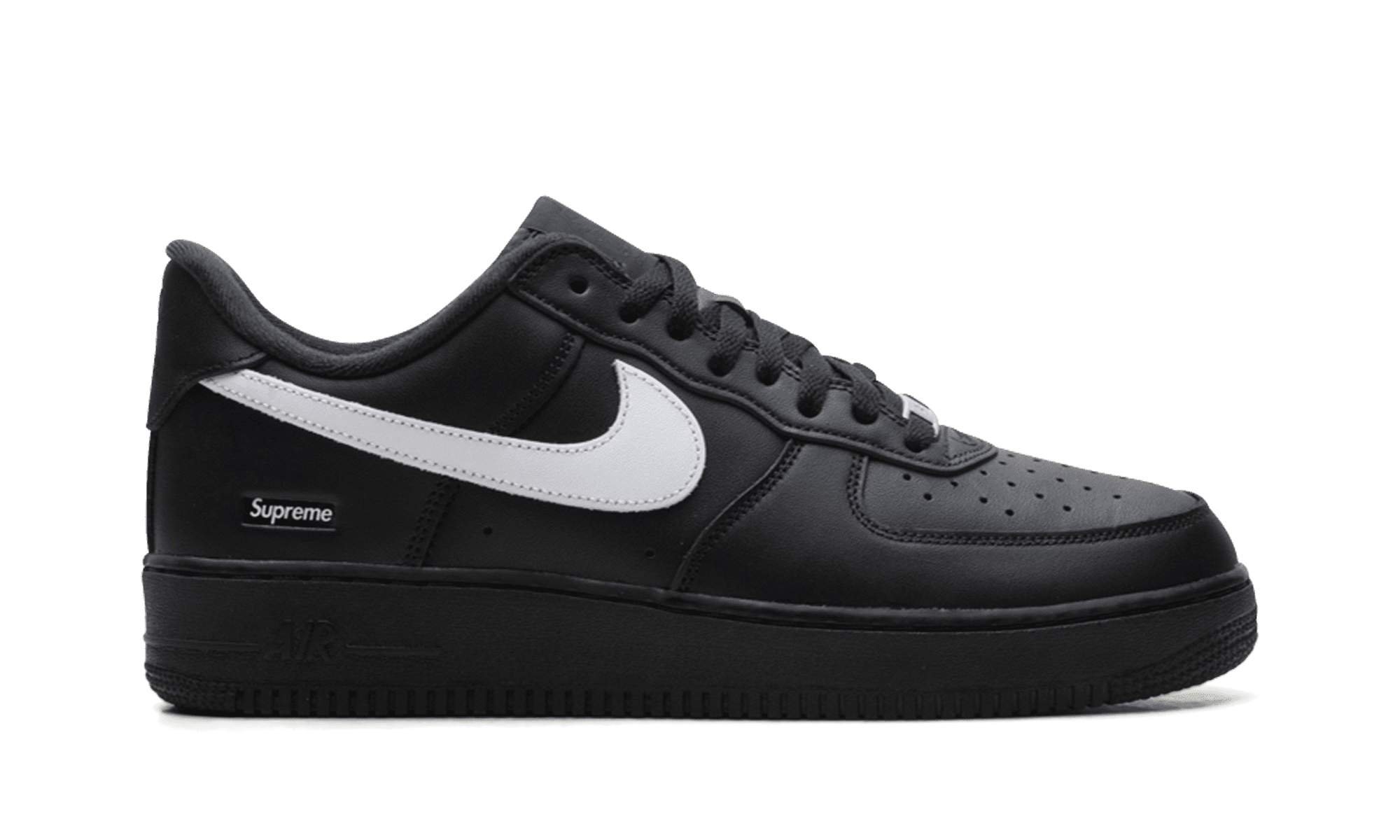 NIKE MENS Air Force 1 Low "Supreme - Mini Box Logo Black / White" CU9225 002 CU9225 002 from Stadium Goods