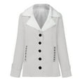 thumbnail image 7 of Fashion Jacket Women Plus Size Lapel Button Down Faux Fur Coat Winter Warm Casual Outerwear Coats with Pockets White 2XL, 7 of 7