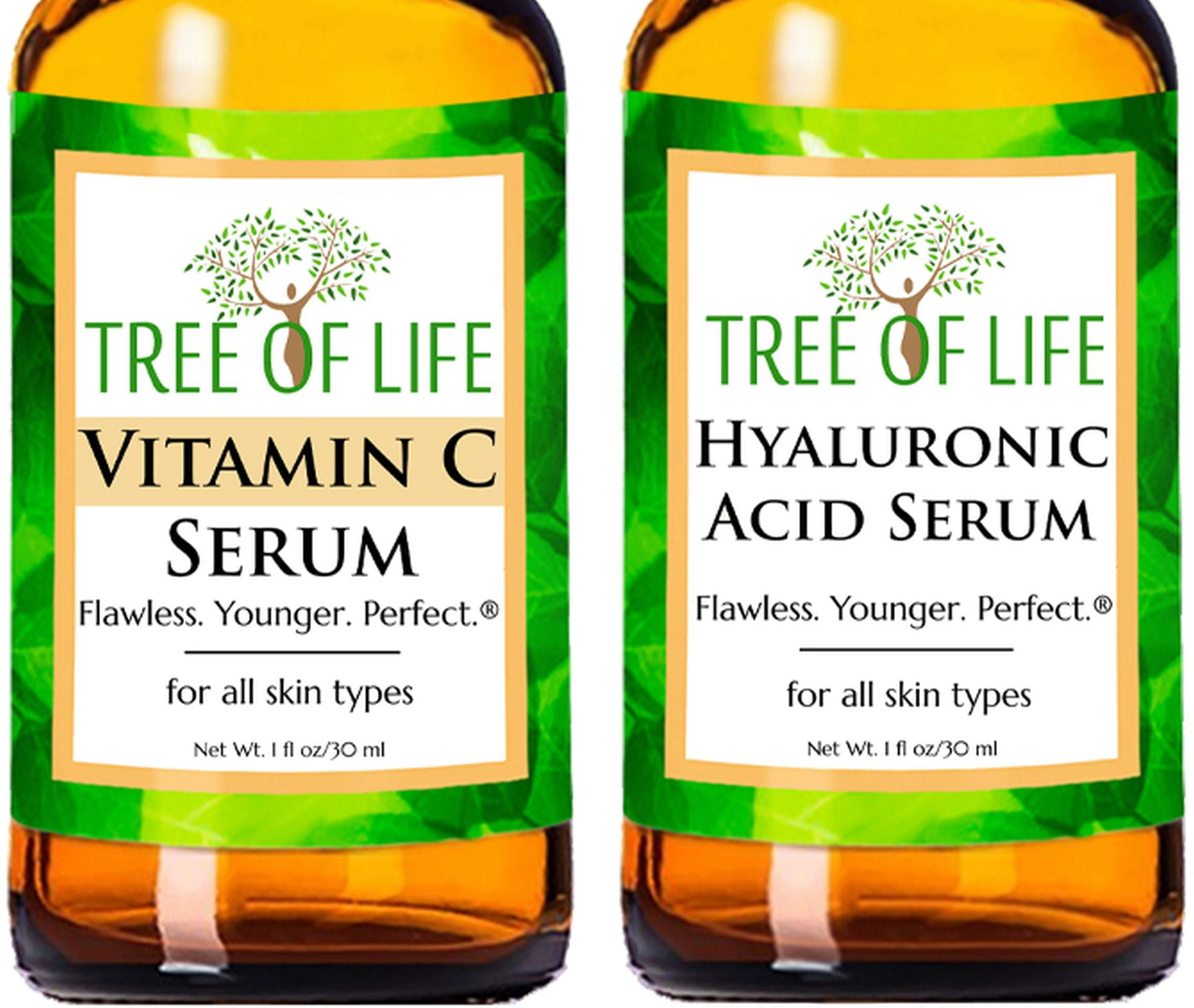 Tree of Life Vitamin C & Hyaluronic Acid Facial Serums Value Pack 2X1