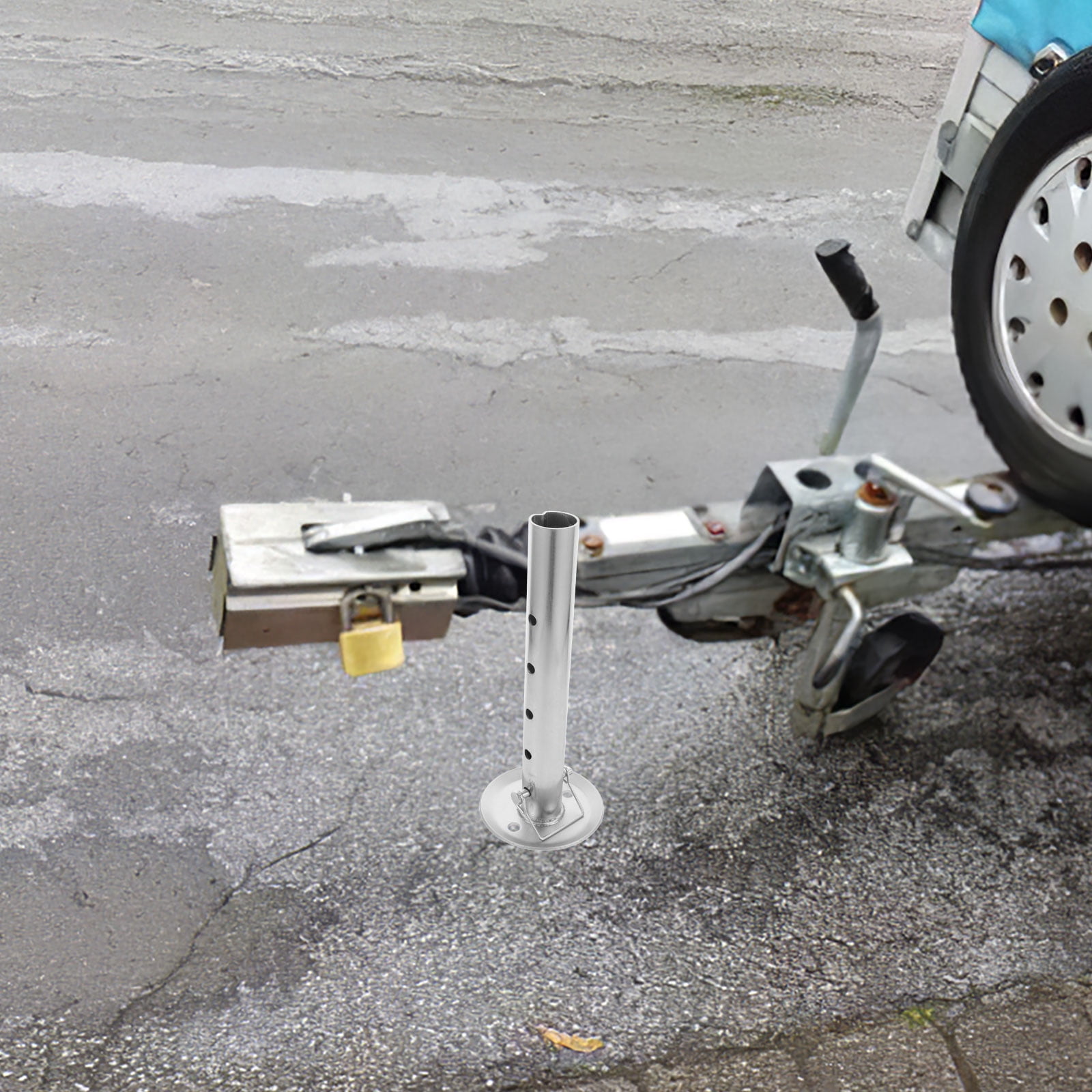 Milisten Removable Foot Pad for Electric Tongue Jack Trailer Supply Silver