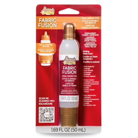 Aleene's Fabric Fusion Dual Ended Glue Pen 1.69 fl oz, Clear Liquid Adhesive 40670 0.15 lb
