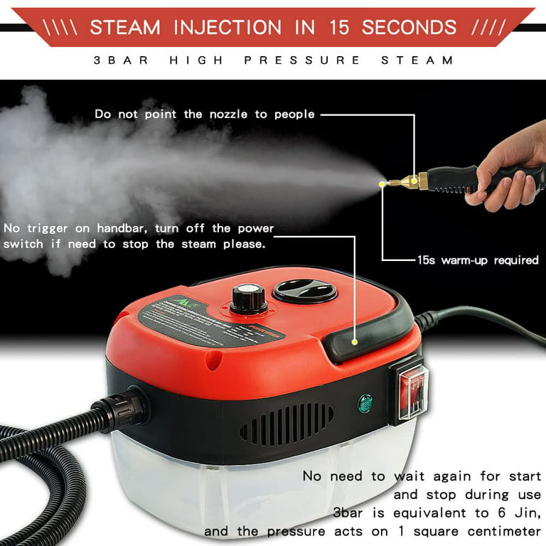Jtween Pressure Steam Cleaner,Handheld High Temp Portable Cleaning Machine Steamer for Cleaning for Home Use Grout Tile Car Detailing Kitchen Bathroom