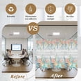thumbnail image 5 of Summer Coastal Window Privacy Film, Nautical Sea Coral Shell Starfish Wood Gray Static Cling UV Sun Blocking Heat Control Window Tint Day and Night, Non-Adhesive One Way Privacy Cover 23.6''x59'', 5 of 7