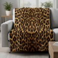 thumbnail image 2 of Brown Leopard Print Blanket Soft Cozy Warm Throw Blanket for Couch, Plush Fuzzy Flannel Fleece Blankets for Sofa, Classic Abstract Animal Patterned Bed Blankets Lightweight Gifts for Women, 40"x50", 2 of 9