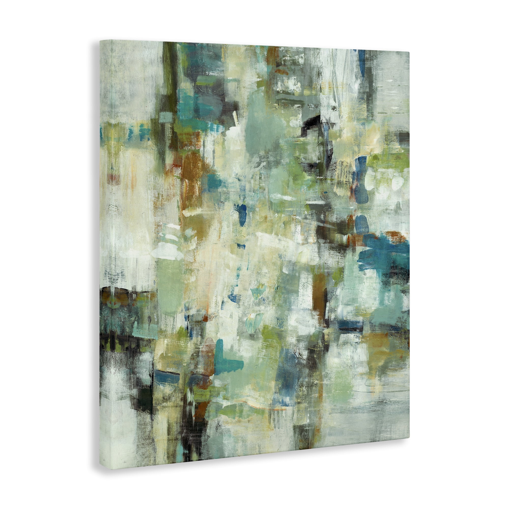 Stupell Industries Restless Green Abstraction Abstract Painting Wrapped Canvas Art Print Wall Art, 36 x 48