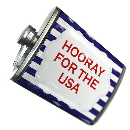 

NEONBLOND Flask Hooray for the USA Fourth of July Blue Stripes