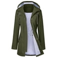 thumbnail image 1 of Gabardina impermeable LOMON con capucha larga para mujer, 1 of 6