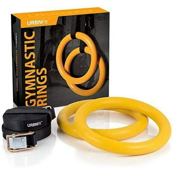 URBNFit Gymnastic Rings - Bodyweight Workout and Strength Training Olympic Non-Slip Rings