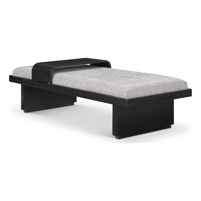 Meridian Furniture Arlington Banc en Tissu Chenille Gris Clair