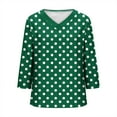thumbnail image 6 of Jsaierl Womens 3/4 Length Sleeve Silk Satin Tops Summer V Neck Shirts Boho Polka Dot Petite Blouses Workout Holiday Tunic Top S-5XL, 6 of 6