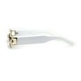 thumbnail image 3 of Pierced Loop Ring Rectangle Metal Rim OG Sunglasses Gold White Black, 3 of 4