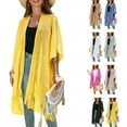 thumbnail image 3 of Yokua Womens Tassel Kimono Cardigan Cover Up Sheer Beachwear Swimsuit for Bikini, 3 of 21