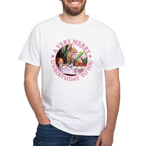 CafePress - A Very Merry Unbirthday To You White T Shirt - Men's White Classic Cotton T-Shirts