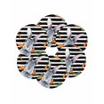 thumbnail image 7 of 13 Inch Round Placemats Set of 6, Grey Bunny Easter Non Slip Heat Insulation PP Table Mats, Rabbits Spring Botanical Black White Stripe Washable Place Mats for Kitchen Dining Party Table Decor, 7 of 7