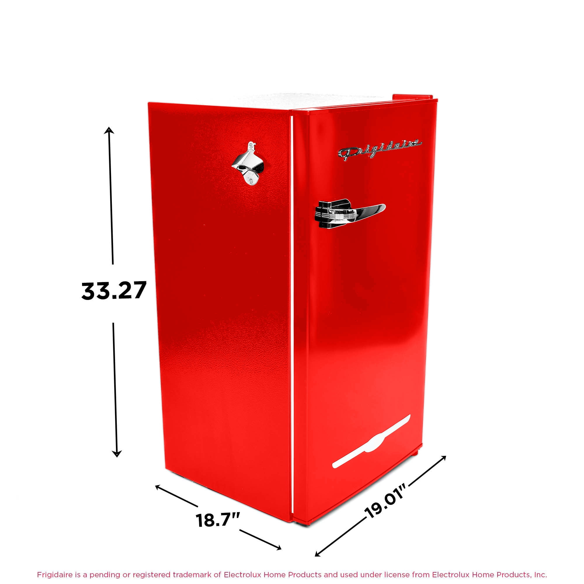 Frigidaire 3.2 Cu. Ft. Retro Compact Refrigerator with Side Bottle Opener EFR376, Red