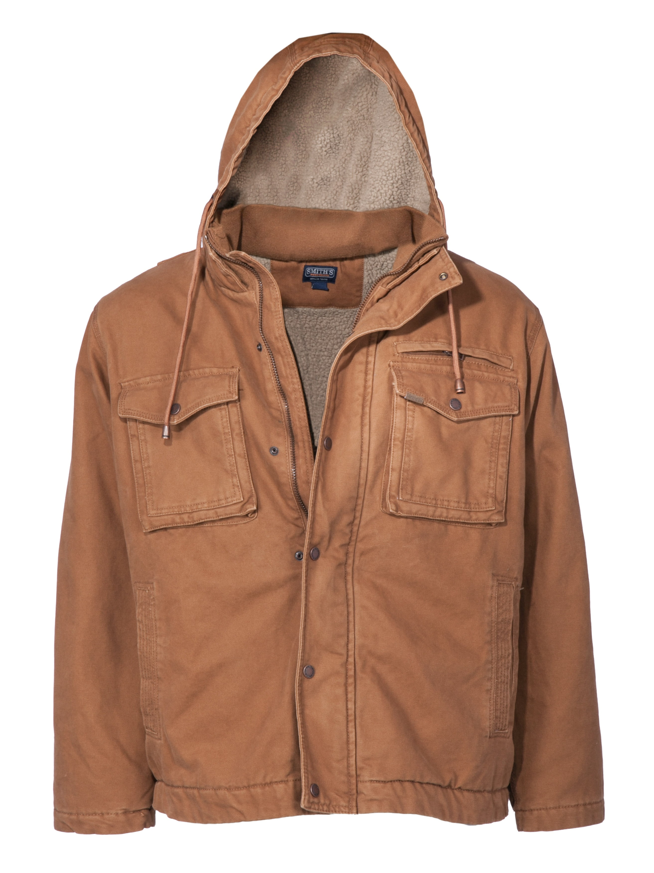 Smith's Workwear - Sherpa-Lined Duck Canvas Hooded Work Jacket