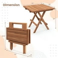 thumbnail image 3 of Gymax Table d'Appoint Pliante en Bois de Teck d'Indonésie, Teck, 1 Unité, 3 of 10