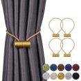 thumbnail image 1 of Magnetic Curtain Tiebacks Curtain Clips Rope Rear Curtain Holders Buckles Curtain Binder Curtain Holders for Home Decoration Cafe Office 4 Pieces Golden, 1 of 7