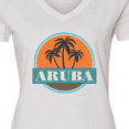 thumbnail image 4 of Inktastic Aruba Vacation Sunset Women's V-Neck T-Shirt, 4 of 5