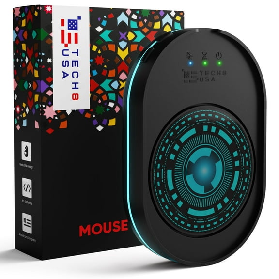 Made in USA, Mouse Mover, Jiggler with Random Movement, Activity and Timer Settings, Glow Ring, and 3D Hologram Design