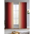 thumbnail image 2 of Dark Red Ombre Sheer Curtains 63 Inch Length 2 Panels Set for Living Room/Bedroom, Modern Yellow Gradient Farmhouse Art Kitchen Curtains Grommet Semi-Sheer Curtains Drapes Window Treatments 42"x63"x2, 2 of 7