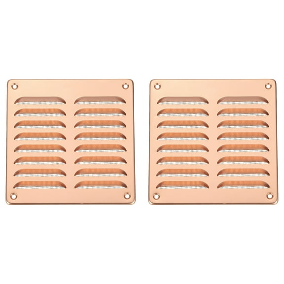 Uxcell Aluminum Vent Cover, Screen Air Grille Ventilation Cover HVAC Louvered Grill for Home Kitchen Fireplace Brown