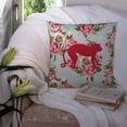 thumbnail image 3 of Caroline's Treasures BB1128-RS-BU-PW1414 Monkey Shabby Chic Blue Roses Decorative Pillow Large Multicolor, 3 of 4