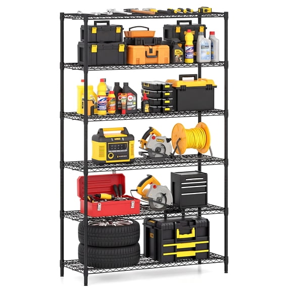 Gymax 6-Tier Metal Storage Shelving Unit w/V-Shaped Wire Rack for Home Kitchen Garage