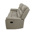 thumbnail image 4 of Poundex Manual Recliner 3 seater Sofa-Light Brown, 4 of 10