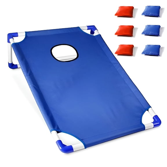 BESTSKY Portable Cornhole Set With 1 Cornhole Game Board And 6 Bean Bags For Yard Toss Game