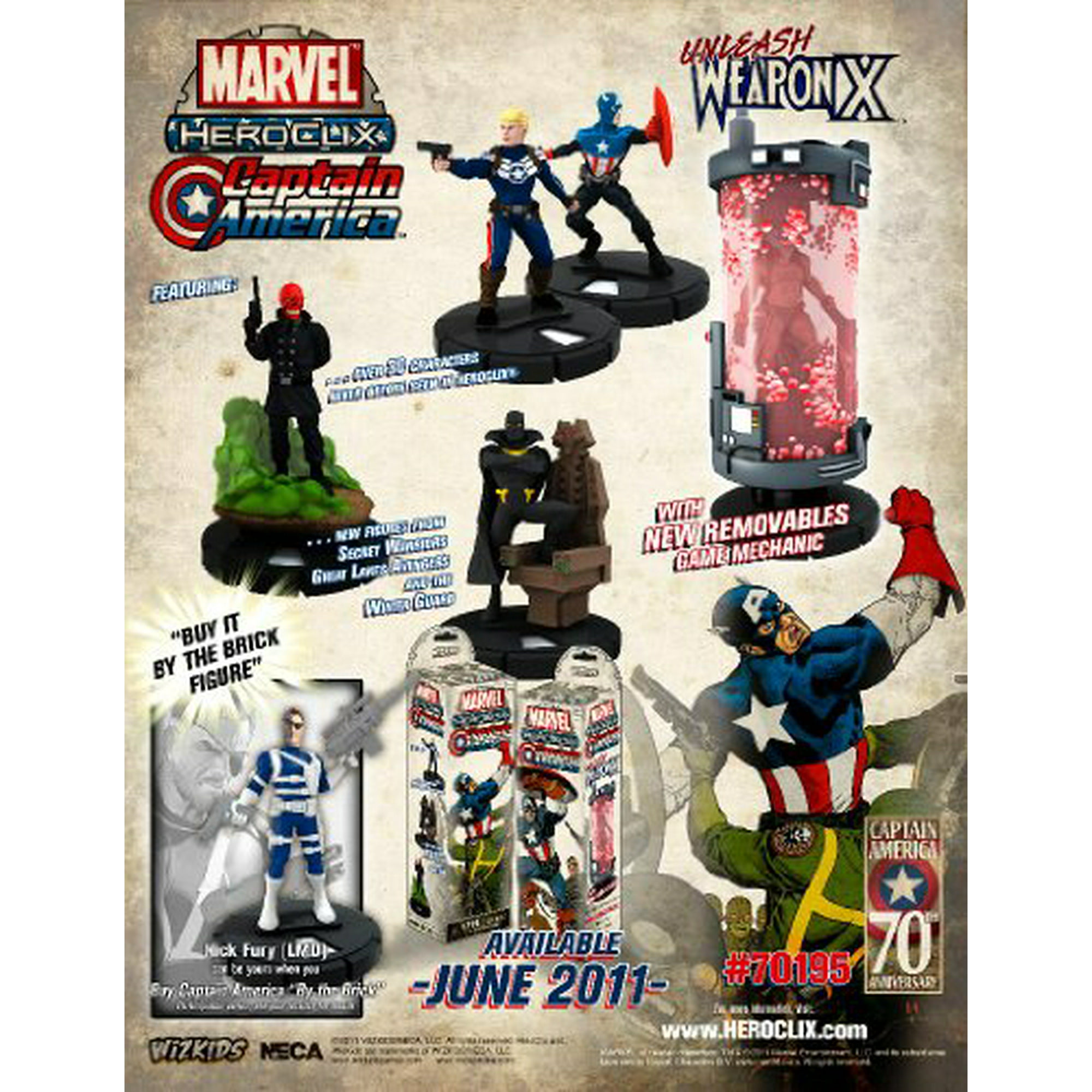 Marvel HeroClix Captain America ClixBrick 10 Booster Packs 