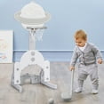 thumbnail image 3 of Topbuy 3-in-1 Basketball Hoop Set Stand Toddler Basketball Hoop Game Set White, 3 of 5