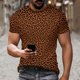 thumbnail image 1 of Ceisia Men's Slim Fit Dark Brown High-Contrast Leopard Print Round Neck Short Sleeve Casual T-Shirt (S-XXXL) Gifts, 1 of 9