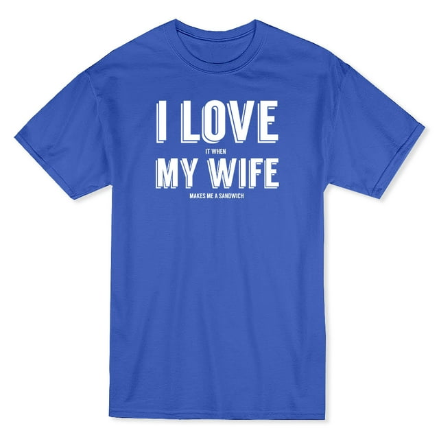 T-shirt Homme Bleu Royal avec Citation Graphique "I Love My Wife"