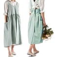 thumbnail image 3 of Vintage Style Cross Back Apron for Women, Pinafore Dress Design with Two Pockets, Cotton/Linen Blend for Gardening, Cooking, Baking, Crafting, and Flower Arrangement, 3 of 5