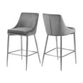 thumbnail image 4 of Meridian Furniture Karina Contemporary Velvet Stool, Grey (Set of 2), 4 of 5