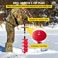 thumbnail image 4 of VEVOR Ice Drill Auger, 6'' Diameter Nylon Ice Auger, 39''  Auger Drill  Bit with 11.8" Extension Rod, Auger Bit w/ Drill Adapter, Top Plate & Blade Guard for Ice Fishing Ice Burrowing Red, 4 of 9