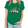 thumbnail image 2 of Aloohaidyvio Mardi Gras Shirts Women,Womens Mardi Gras Shirts Crewneck Printed Short Sleeve Loose T-shirt, Clothing, 2 of 4
