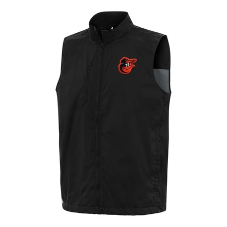 Men s Antigua Black Baltimore Orioles Brisk Full-Zip Vest