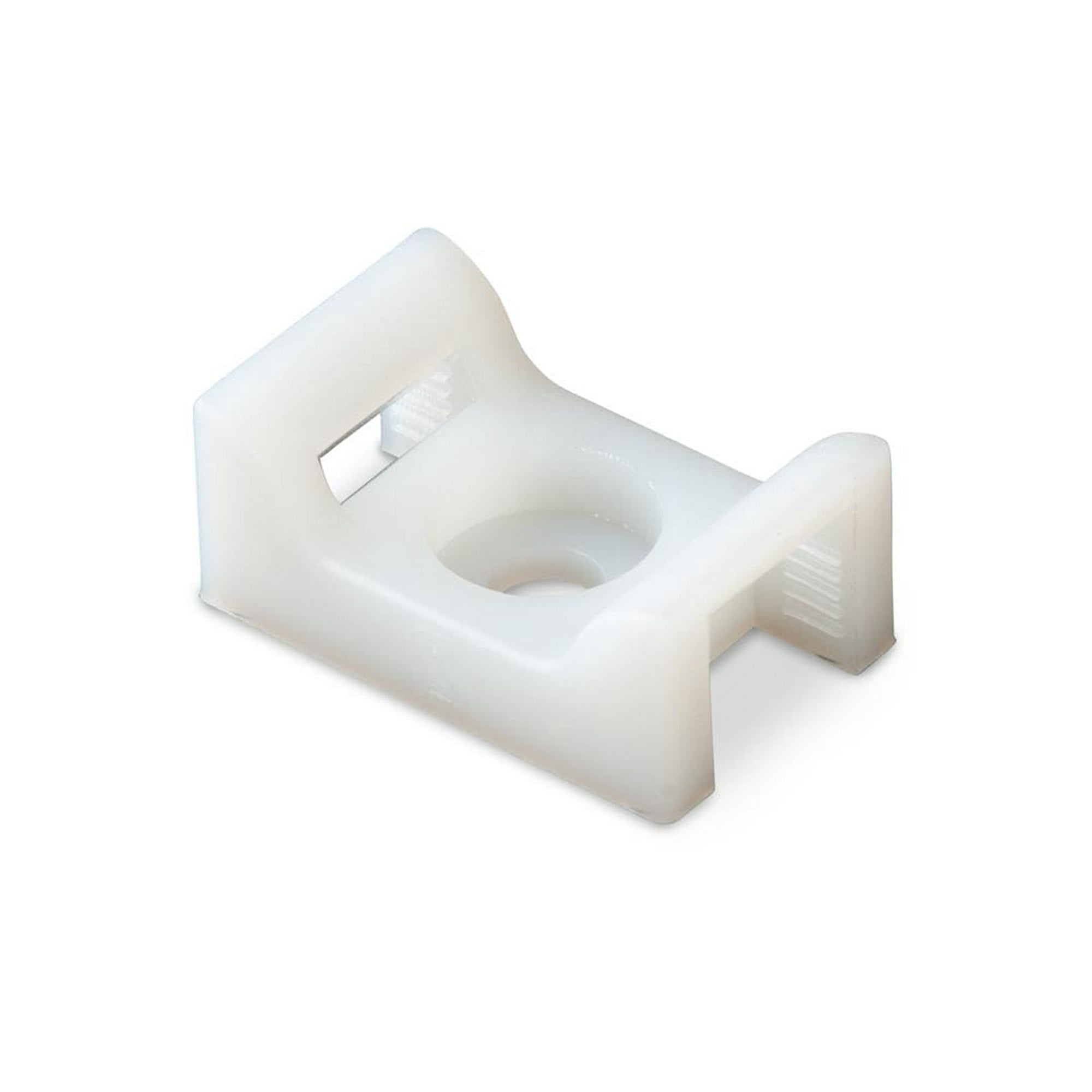Adhesive Saddle Type Wire Holders, 19.6x9.5x5mm, White