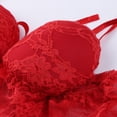 thumbnail image 4 of Womens Soft Lace Flower Sleepwear Dress Silks Lingerie Nightdress Underwear With Cup,Red,XL, 4 of 4