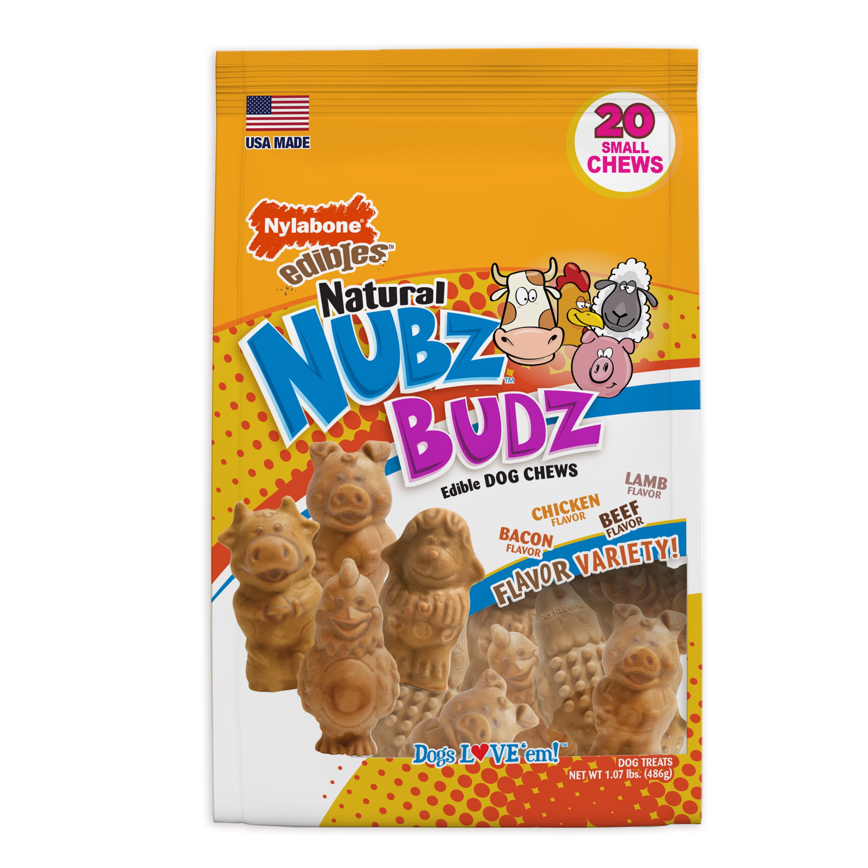 Nylabone Natural Nubz Budz Edible Dog Chews