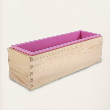 Stampo Rettangolare Flessibile In Silicone Con Scatola Di Legno Fai Da Te, Muffa Per Candela Torta