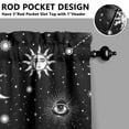 thumbnail image 5 of Kitchen Curtains 24 Inch Short - 3 Panel Set, Gothic Celestial Sun and Moon Print, Mystical Starry Night Astrology Aesthetic, Rod Pocket Window Curtain, Easy Wash, 5 of 6