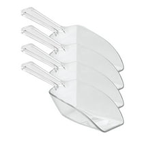 4 Pcs Clear Middle Size Plastic Plastic Scoops | 6.7” Kitchen Scoop | Multi Purpose Plastic Scoop Square Scoop,Use for Wedding Desserts Candy Buffet,Ice Cream,Protein Powders,Coffee,Tea,Flour(Clear)