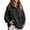 #02 Black, variant on Womens Ruffle Button Henley Sweatshirt, Oversized Mock Neck Long Sleeve Soft Casual Lounge Pullover Top for Fall Winter Daily Wear,XL,White