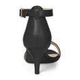 thumbnail image 3 of BLISSFUL STEP Women's Shoes Kitten Heel Ankle Strap Open Toe Sandals Black 9, 3 of 8