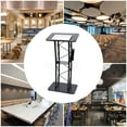 thumbnail image 3 of Anqidi Black Metal Curved Podium Detachable Stand Up Lectern W/ Interior Shelf 23.62*17.13*44.29 In, 3 of 12