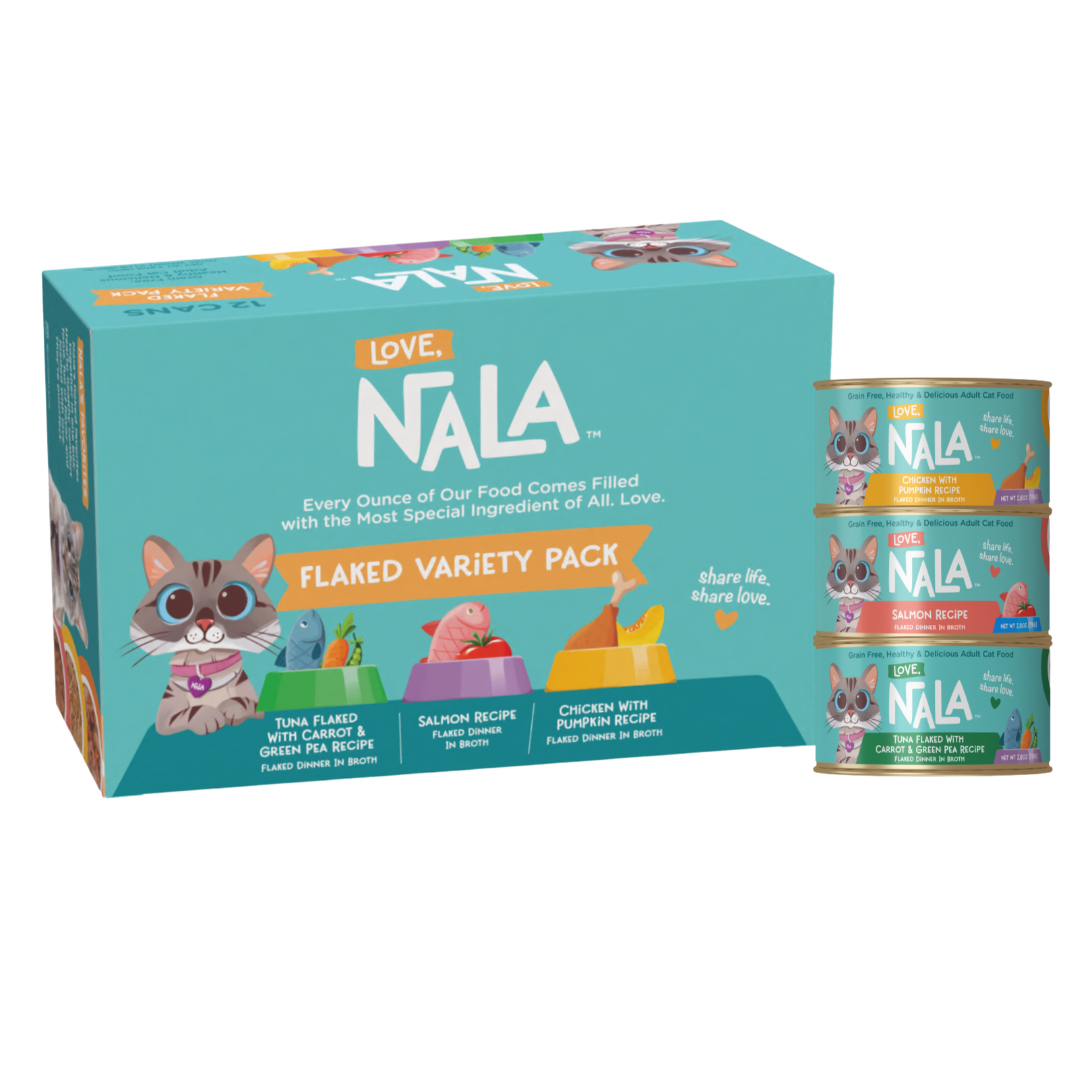 Love, Nala Flaked Variety Pack Adult Cat Food