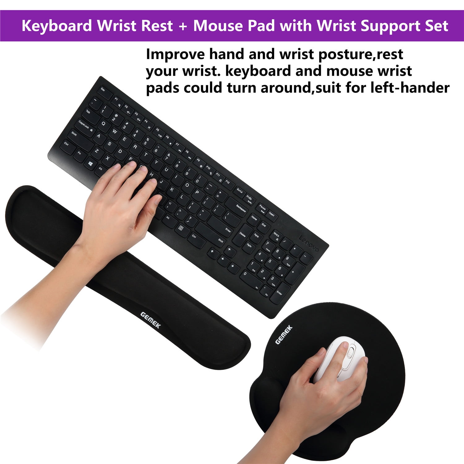 NEX Ergonomic Mouse Pad with Wrist Support, Memory Foam Keyboard Wrist Rest  for Computer, Green (NX-PAD004) 